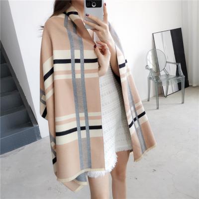 China Bufanda Cashmere Cashmere Scarf Winter Fashion Women Foulard Solid Warm Soft Plaid Pashmina Soft Smooth Feeling Casual Scarf For Girls for sale