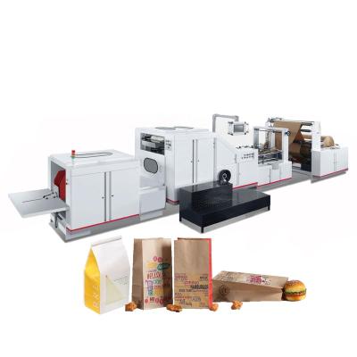 China Garment Shopping Sets Fully Automatic High Speed ​​Bottom Carry Food Shopping Kraft Paper Bag Making Machine Paper Bag for sale