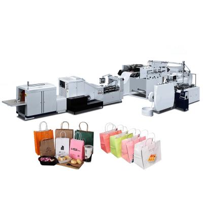 China Garment Shops Full Autaomatic Newsstand Bag With Handles Making Machine for sale