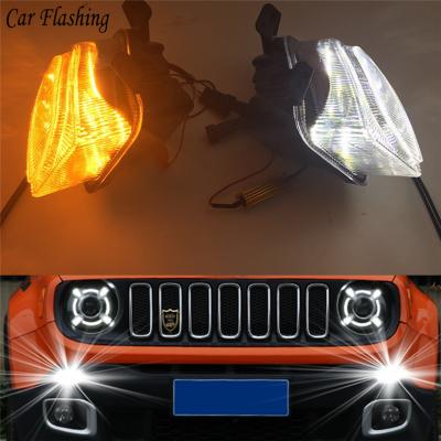 China 2 Pcs LED DRL Daytime Running Lights Daylight Lamp With Turn Signal For Jeep 2015 2016 2017 2018 D7 Renegade for sale