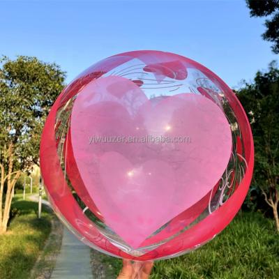 China 20 Inch Bobo Balloon Clear Transparent Round Helium Party Decoration Shape Bubble Balloons For Stuffing for sale