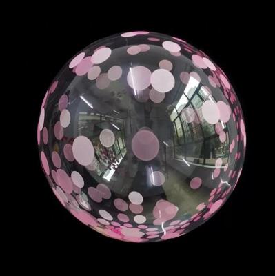 China 20 Inch Pink Clear Helium Party Decoration Confetti Helium Globos Bobo Balloons For Happy Birthday Wedding Decoration for sale