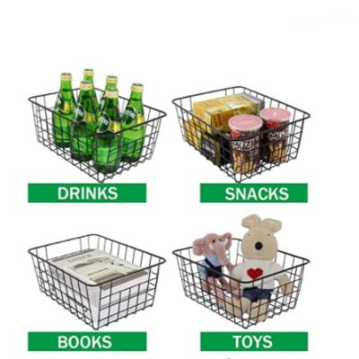 China Multifunciton Drinks/Food Black Market Fruit Vegetable Metal Storage Bin Metal Wire Bins For Kitchen for sale