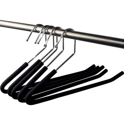 China Z Shape Modern Balanced Organizers PVC Coating Metal Pants Hangers With Open for sale