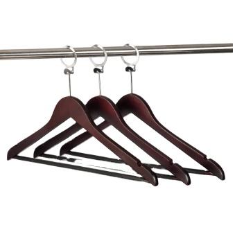 China Hotel Chrome Non Slip Hanger Hook Cheap Anti Theft Wooden Clothes Top Lock Smart Hanger With Safety Ring for sale