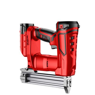 China Woodworking Tools Lithium Battery Rechargeable Portable Staple Gun 21v Electric Cordless Nailer Battery Power Tool Nail Gun for Wood for sale