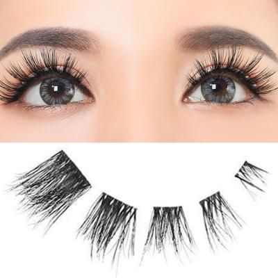 China Wholesale Online Light And Soft Strip Diy Black Gold Brown Color Super Soft 3D False Eyelash for sale