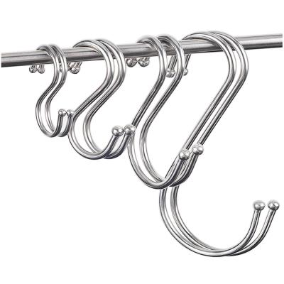 China Behind The Doors/On Walls 20Pcs Hook Hanging Hook S Shaped Metal Stainless Steel For Kitchen, Office, Bathroom, Closet, Basket, Outdoor for sale