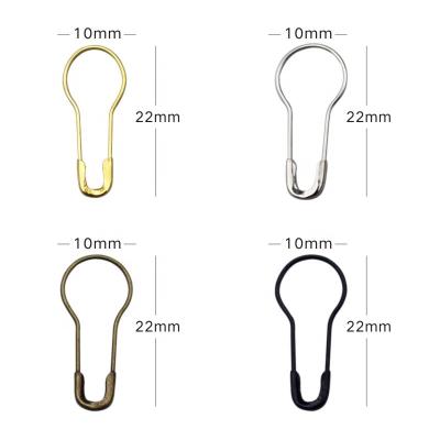 China China 1000pcs delivery 22mm pear shaped safety pin metal soild bulb tag safety pin black brass color in stock for sale