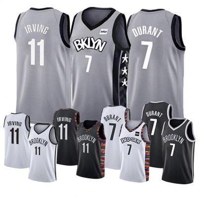 China Antibacterial Tank Top 2021 New 7 Blue Black White Kevin Durant Kyrie 11 Irving Basketball Jerseys for sale