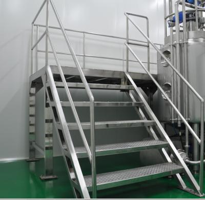 China Customized Dairy Processing Plant Handrail Ladder Platform For Stairs for sale