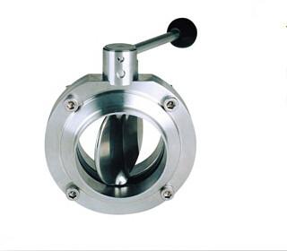 China Manual Sanitary  Stainless Steel Butterfly Valves DN25 ~ DN200 with 304 / 316L for sale