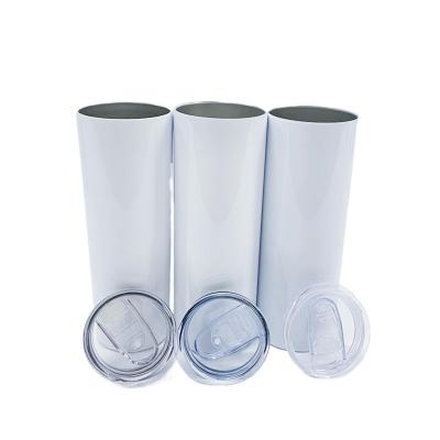 China Sustainable US Warehouse White 20 Oz Stainless Steel Tumbler 20 oz Double Wall Insulated Straight Sublimation Tumbler for sale