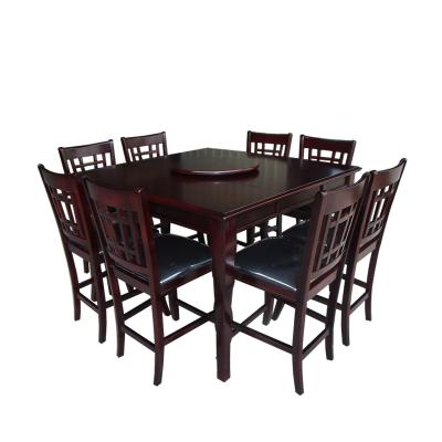 China Wholesale Custom Furniture OEM Customizable Centerpiece Dining Room Rotating High Back Chairs Restaurant Tables Dining Table With 8 Chairs for sale