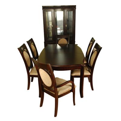 China China Factory Customized Kitchen Furniture Set Salle A Modern High Quality Long Wooden Dining Table Dining Cabinet Set 6 Chairs for sale