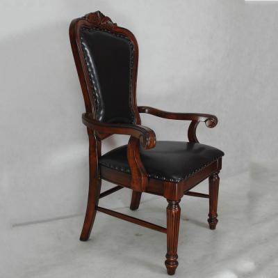 China Customizable Hot Sale Solid Wood Dining Chair Genuine Leather Dining Chair Leather Restaurant Dining Leather Chair for sale