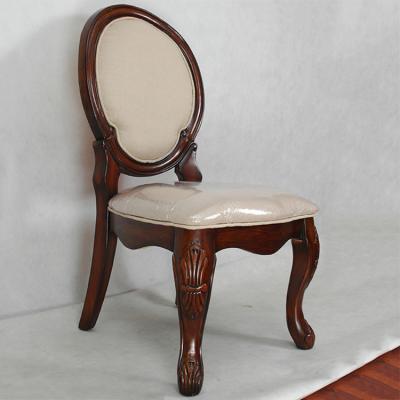 China Low Price Custom Inventory Classic European Style Household Round Universal Solid Wood Dining Chair for sale