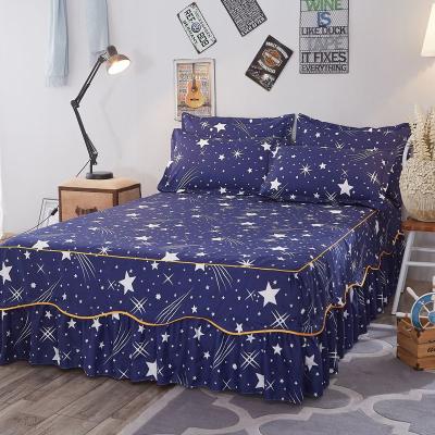 China Home High Quality Luxury Bed Skirt Set Poly Cotton Fit For Bedroom for sale