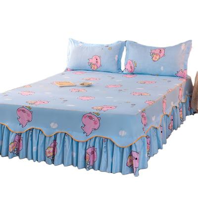 China High Quality Home Floral Cheap Plaid Bedspread Skirt For Bedroom for sale