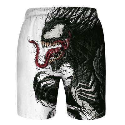 China Breathable Breathable Digital Printing Men's Venom 3D Drawstring Sports Pants Summer Casual Beach Loose Shorts for sale