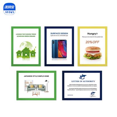 China Poster Display Gold Supplier Green PVC Photo Pocket Indoor A4 Yellow Blue Magnetic Advertising Frame With Adhesive Tape for sale