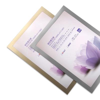 China A5 Free Space Business Poster Picture Photo Certificate Document Display Frame Magnetic Sign Holder Frame Supplier for sale