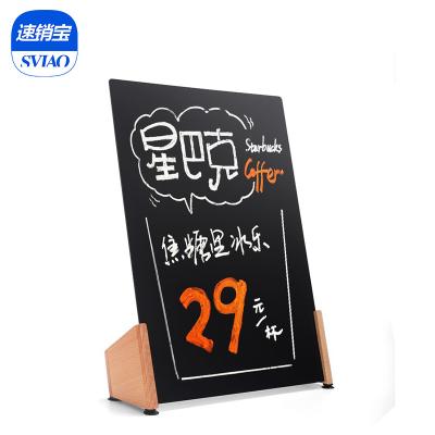 China Restaurant Handwritten Bar Sviao A4 Table Sign Board Holder Magnetic Wooden Desktop Display with Free Pen Small Chalkboard Gift for sale