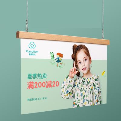 China Latest 2021 Hot Sale Recycled Advertise Shop Promotion Wall Poster Hanger Flag Photo Stand Frames for sale