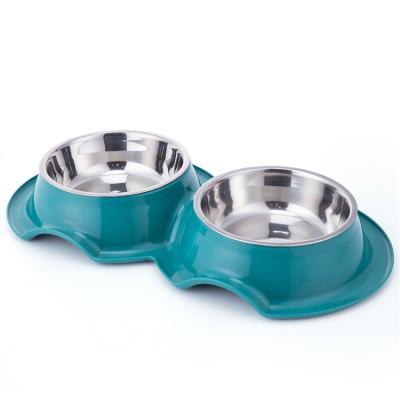 China Last viable hot sale stainless steel anti-ant portable pet bowl double plastic bowl for sale