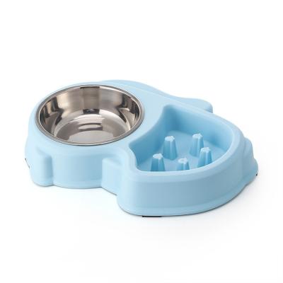 China Viable Popular Hot Selling Portable Pet Bowl Feeder Plastic Dual Function Slow Bowl for sale