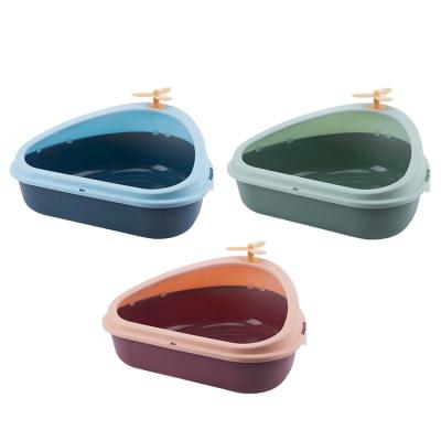 China China Factory Wholesale Viable Portable Cat Litter Box Plastic Triangle Cat Litter Box for sale