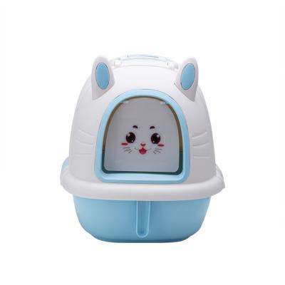 China Hot Large Size Plastic Box Rabbit Cat Litter Box Viable Tending Enclosed Bin for sale