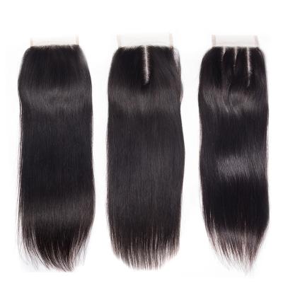 China Soft Color 4*4 Silky Straight Natural Virgin Hair Wigs Lace Frontal Straight Lace Closure Wigs for sale