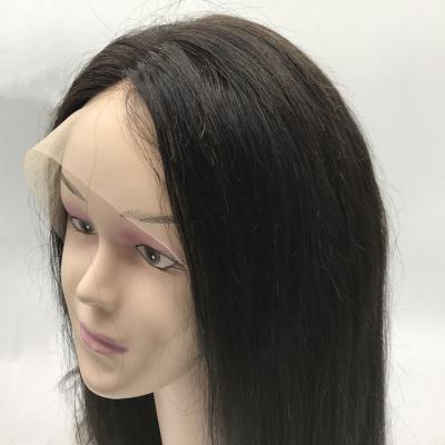 China 13*4 Barely Shedding Thick Soft Smooth Lace Front Brazilian Straight Hair 100% Virgin Hair Wigs Straight Hair Headgear Long for sale