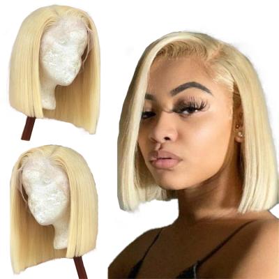 China New Arrival Cheap Silky Straight Wave 8 Inches Straight Blonde 613 Bob Wig Lace Front Wigs Hair For Black Women for sale