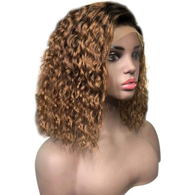 China Wholesale High Quality Factory Sale Africa Curly Natural Hair Curl Lace Up Best Curly Water Wave Bob Closure Wigs for sale