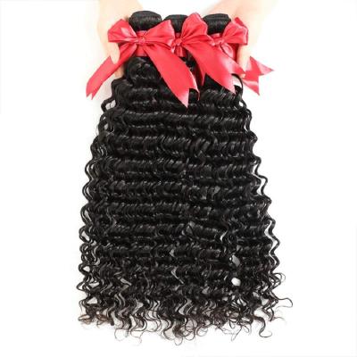 China 100% Deep Wave Unprocessed Deep Wave Weave Curly Virgin Brazilian Hair Bundles Wigs for sale