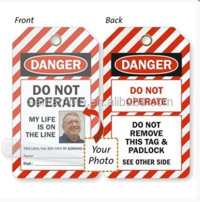 China Eco-freindly Lockout Tag / Safety Warning Tag / Card My Life is on the Line PVC Card for sale