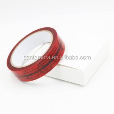 China Tamper evident security strip waterproof, will be left open once 1 in. (25mm) X 55yds red for sale