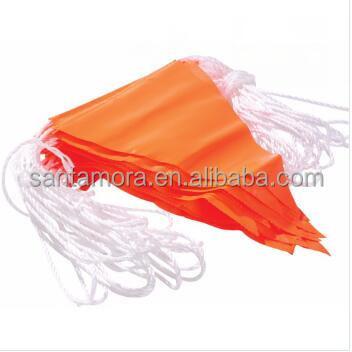 China Customized Triangle or Rectangle or Shape Bright Color Nylon Rope PVC Safety Flag for sale