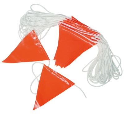 China Customized Triangle or Rectangle or Shape Orange Triangle or Safety Bobbing Flags Warning Flag on Heavy Duty Rope for sale