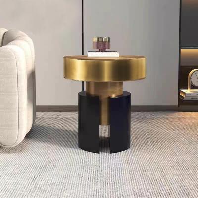 China Titanium Noir  Side  Marble Ceramic Coffee Table Gold Frame  Sleek for sale