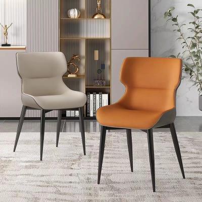 China PU Leather Executive Metal Base Dining Chairs 500mm Length Comfortable for sale