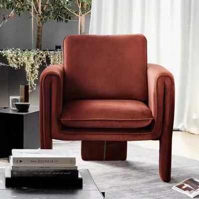 China Comfortable Luxury Velvet  Stylish Fabric Armchair 900mm Height for sale