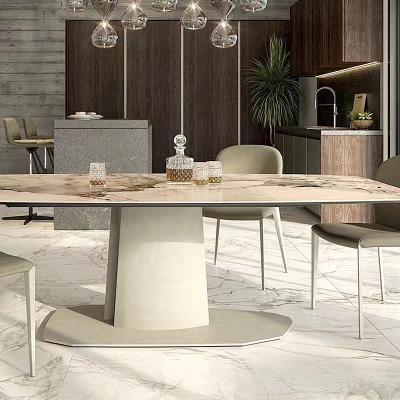 China Visual Ceramic  Modern Extendable Dining Room Table For 8  Luxurious for sale