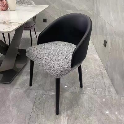 China Flex Low Back Fabric Dining Room Chairs Upholstered Steel Base for sale