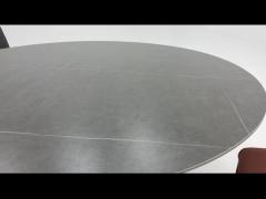 Metal Cross Leg Marble Dining Table Round , Grey Marble Dining Table And Chairs