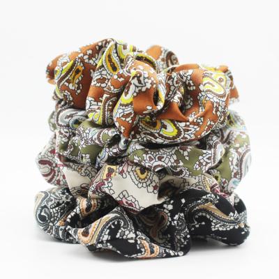 China Hao Han Wholesale Customize Hair Accessories Bridal Hair Band Scrunchies Faux Stone Silk Scrunchies Bulk Hair Accessories for sale