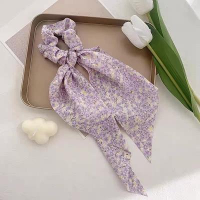 China Scrunchies Hao Han Wholesale Customize Hair Bows with Clips for Girls Hair Accessories High Quality Floral Hair Scrunchies for sale