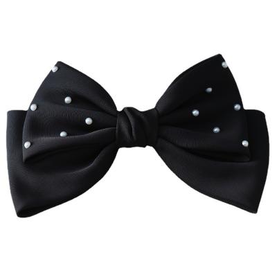 China Wholesale hair clip Haohan pearl hair clip bow hair pretty cut European and American Korean style bow accessories for woman for sale